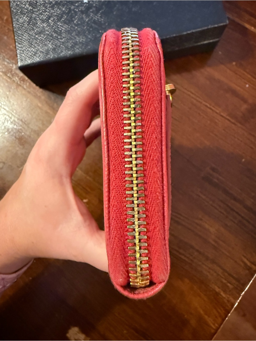 Prada Zip-Around Wallet in Vibrant Pink with Gold Hardware - Picture 3 of 12
